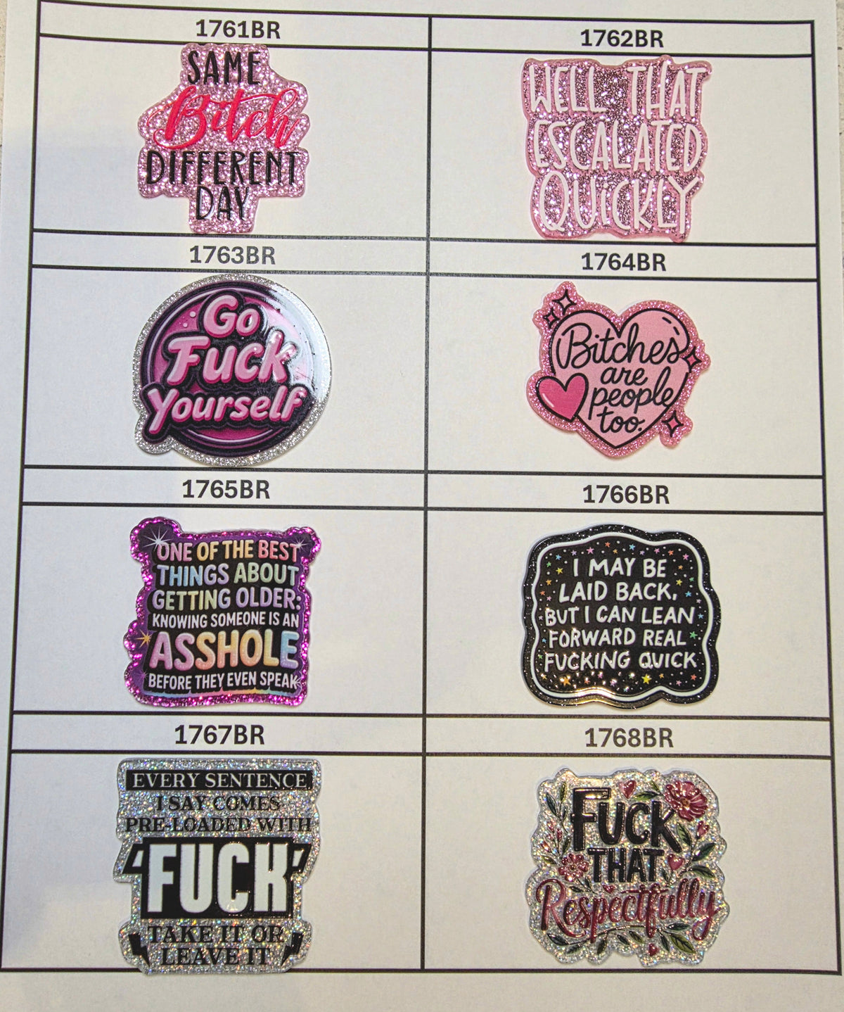 0000- Acrylic Flatback Catalog