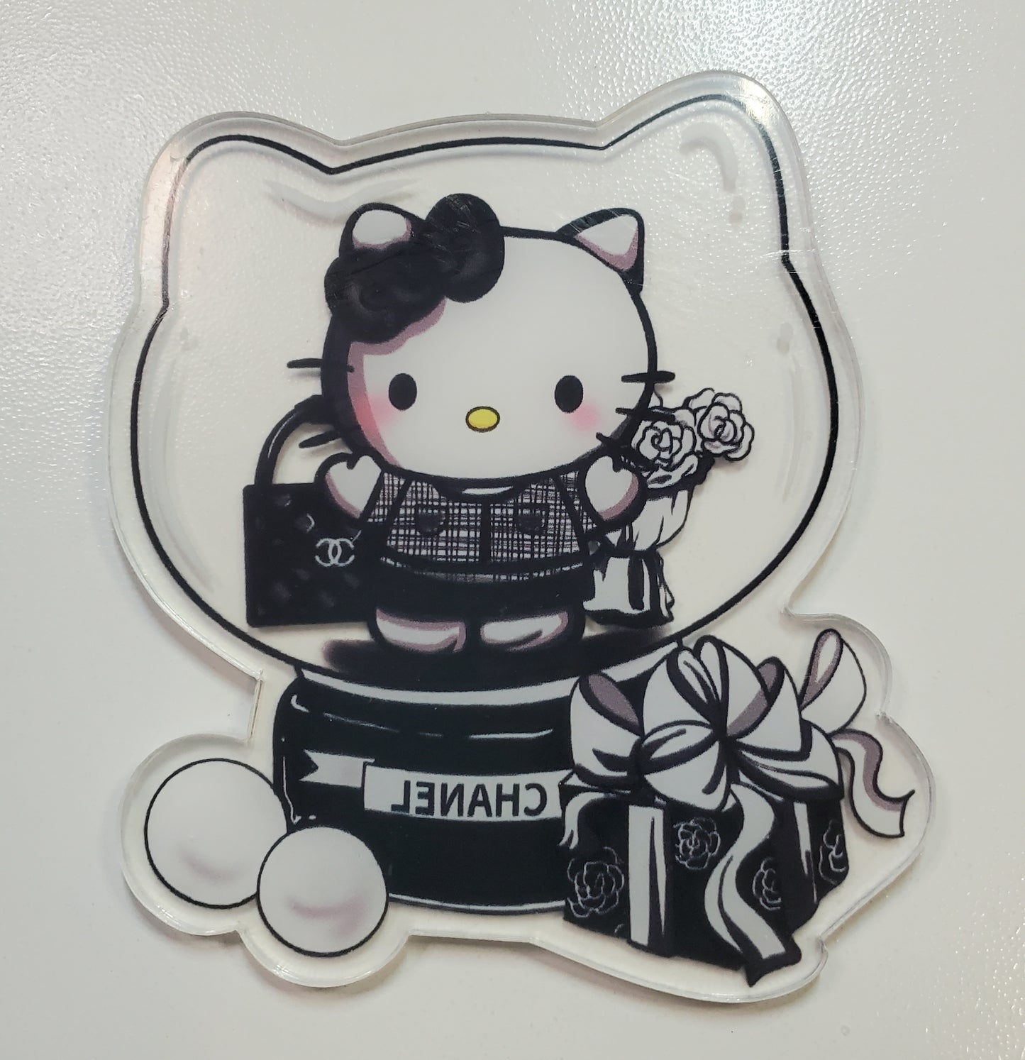 Black and White Kitty Acrylics