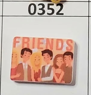 0352- Friends Small Square Focal Bead