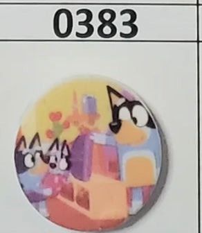 0383- Blue y Round Focal Bead