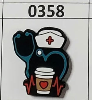 0358- Nursing Hat Stethoscope Coffee Focal Bead