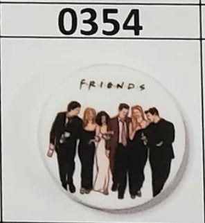0354- Friends Round White Focal Bead