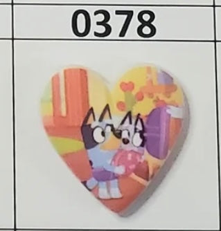 0378- Blue y Heart Focal Bead