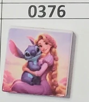 0376- Rapunzel & Blue Guy Square Focal Bead