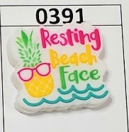 0391- Pineapple Resting Beach Face Focal Bead