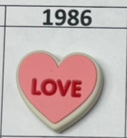 1986- Love Heart Candy Focal Bead