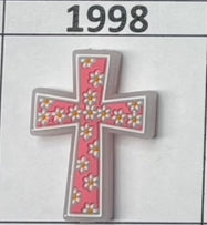 1998- Light Pink Cross Focal Bead