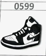 0599- Black Swoosh Shoe Focal Bead