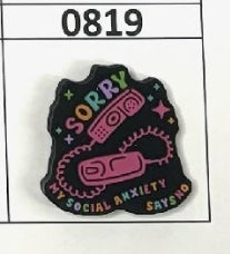 0819- Sorry my Social Anxiety Says No Focal Bead