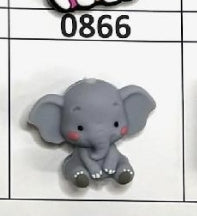 0866- 3D Mini Elephant Focal Bead