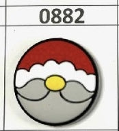 0882- Santa Round Focal Bead