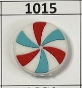 1015- Blue and Red Peppermint Focal Bead