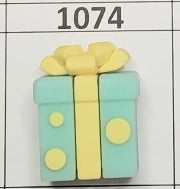 1074- Mint Gift No Hole Focal Bead