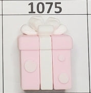 1075- Pink Gift No Hole Focal Bead