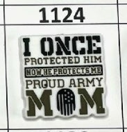 1124- Proud Army Mom Focal Bead