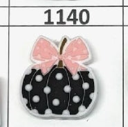 1140- Black Pumpkin Focal Bead