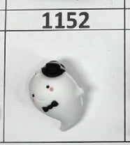 1152- 3D Ghost w Hat Focal Bead