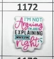 1172- I'm Not Arguing Focal Bead