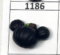 1186- 3D Black Mouse Focal Bead