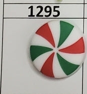 1295- Red & Green Peppermint Focal Bead