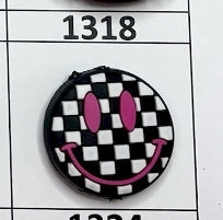 1318- Checker Smiley Focal Bead