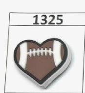 1325- Football Heart Focal Bead