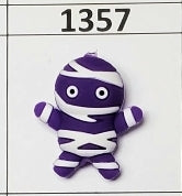 1357- 3D Purple Mummy Focal Bead