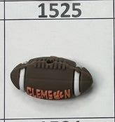 1525- 3D Clem Football Focal Bead