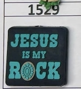 1529- Jesus is My Rock Focal Bead