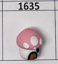 1635- 3D Pink Mushroom Focal Bead
