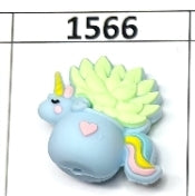 1566- 3D Unicorn Flower Pot  Focal Bead