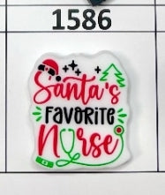 1586- Santa's Favorite Nurse Focal Bead