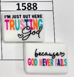 1588- God Never Fails Focal Bead