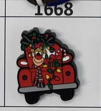 1668- Reindeer Truck Focal Bead