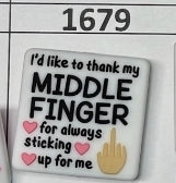 1679- Middle Finger Focal Bead