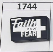 1744- Faith Over Fear Black Focal Bead