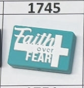 1744- Faith Over Fear Teal Focal Bead
