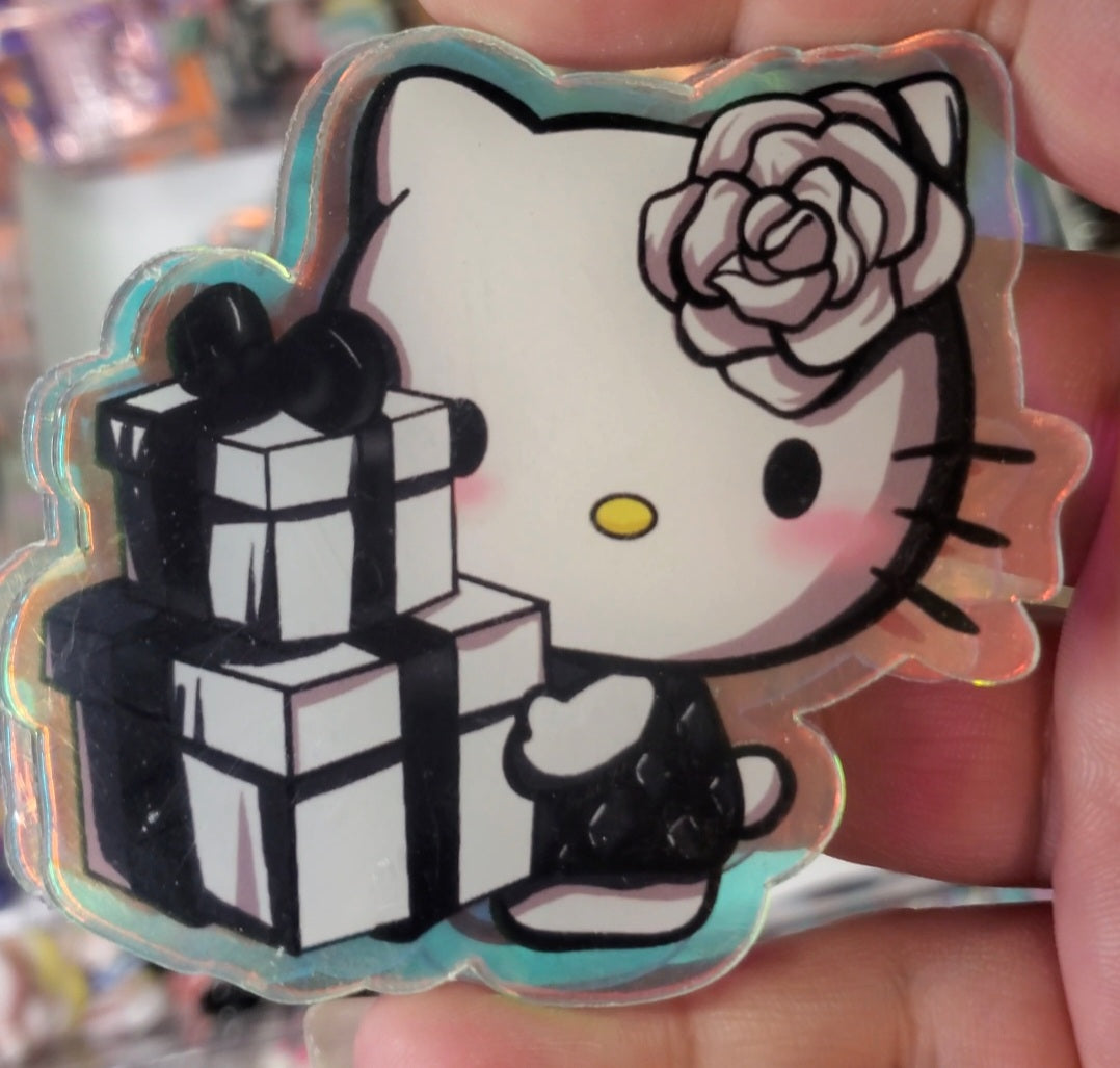 Black and White Kitty Acrylics