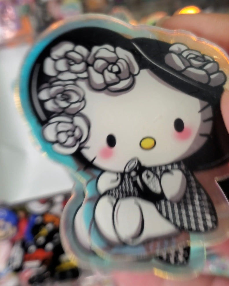 Black and White Kitty Acrylics