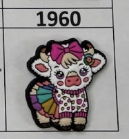 1960- Rainbow Cow Focal Bead