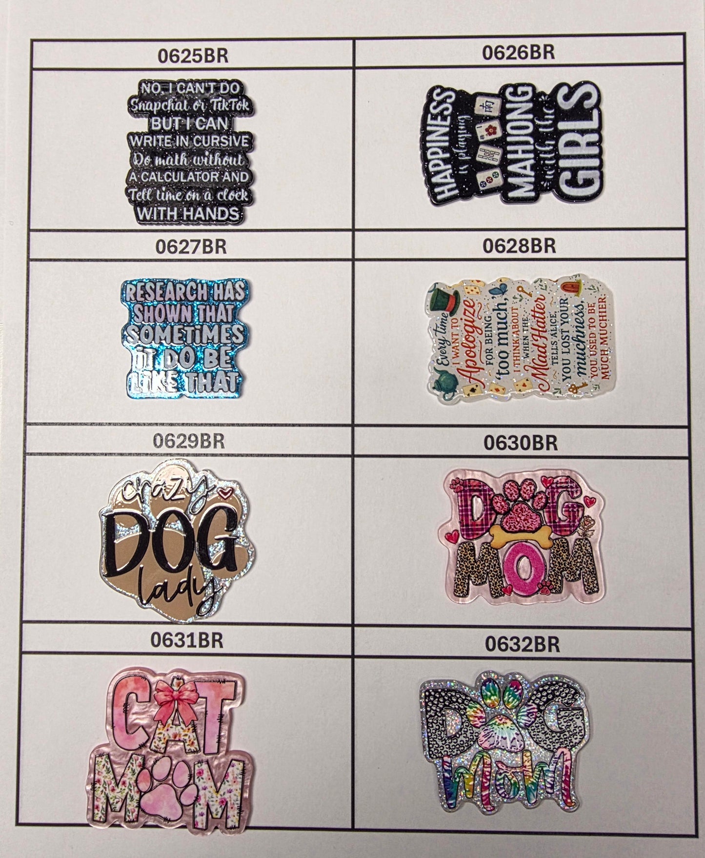 Acrylic Flatback Catalog