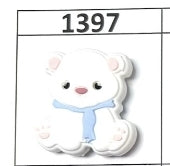 1397- Baby Blue Scarf Polar Bear Focal Bead