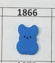 1866- Blue Peep Bunny Focal Bead