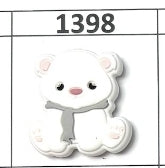 1398- Baby Gray Scarf Polar Bear Focal Bead