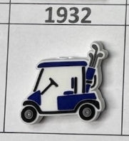 1932- Blue Golf Cart Focal Bead
