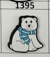 1395- Blue Scarf Polar Bear  Focal Bead