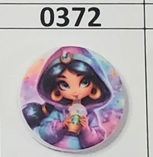 0372-  Jasmine Round Focal Bead