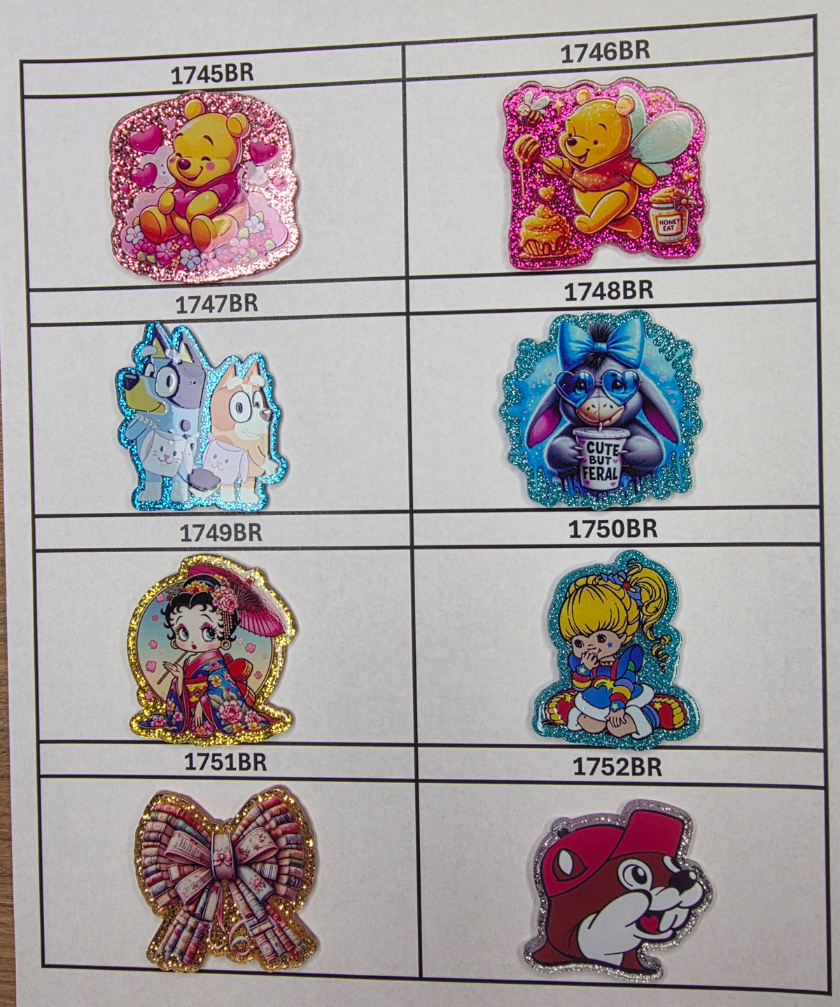 0000- Acrylic Flatback Catalog