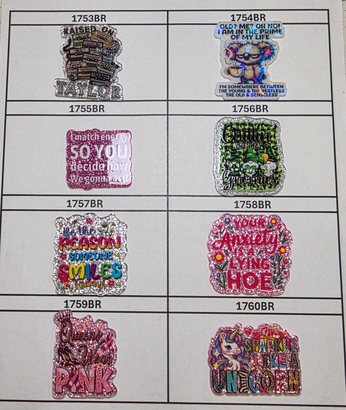 0000- Acrylic Flatback Catalog