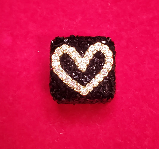 Black Rhinestone Heart